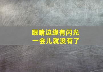 眼睛边缘有闪光 一会儿就没有了